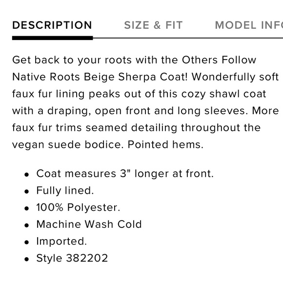 Others Follow Native Roots Sherpa jacket - Picture 2 of 7